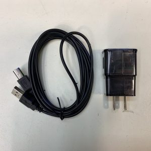 Wall power to USB adapter and USB a-B cable, side by side
