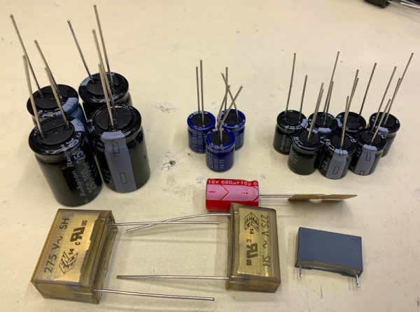 Array of capacitors for the Apple /// Power Supply